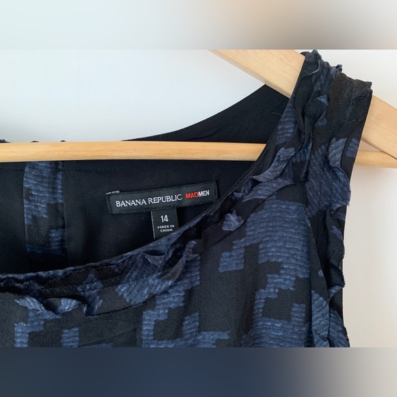 Bombshell midnight blue Banana Republic MadMen wiggle dress - Picture 2 of 7